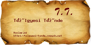 Tölgyesi Tünde névjegykártya