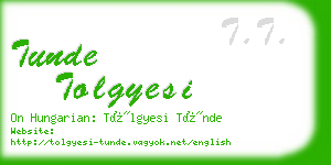 tunde tolgyesi business card